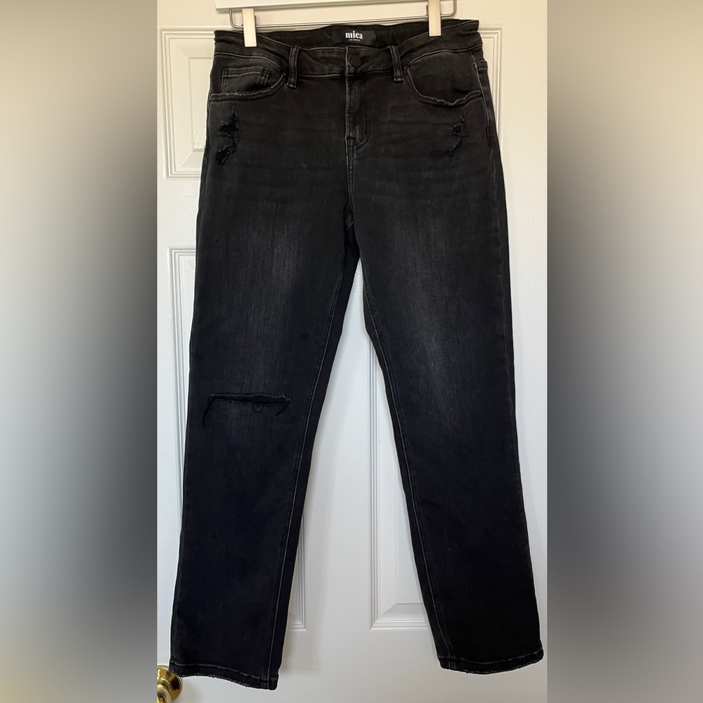 Mica brand women’s jeans - black distressed style